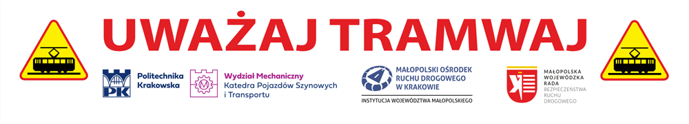 Grafika informacyjna dotycząca: UWAŻAJ! TRAMWAJ! – akcja edukacyjna.